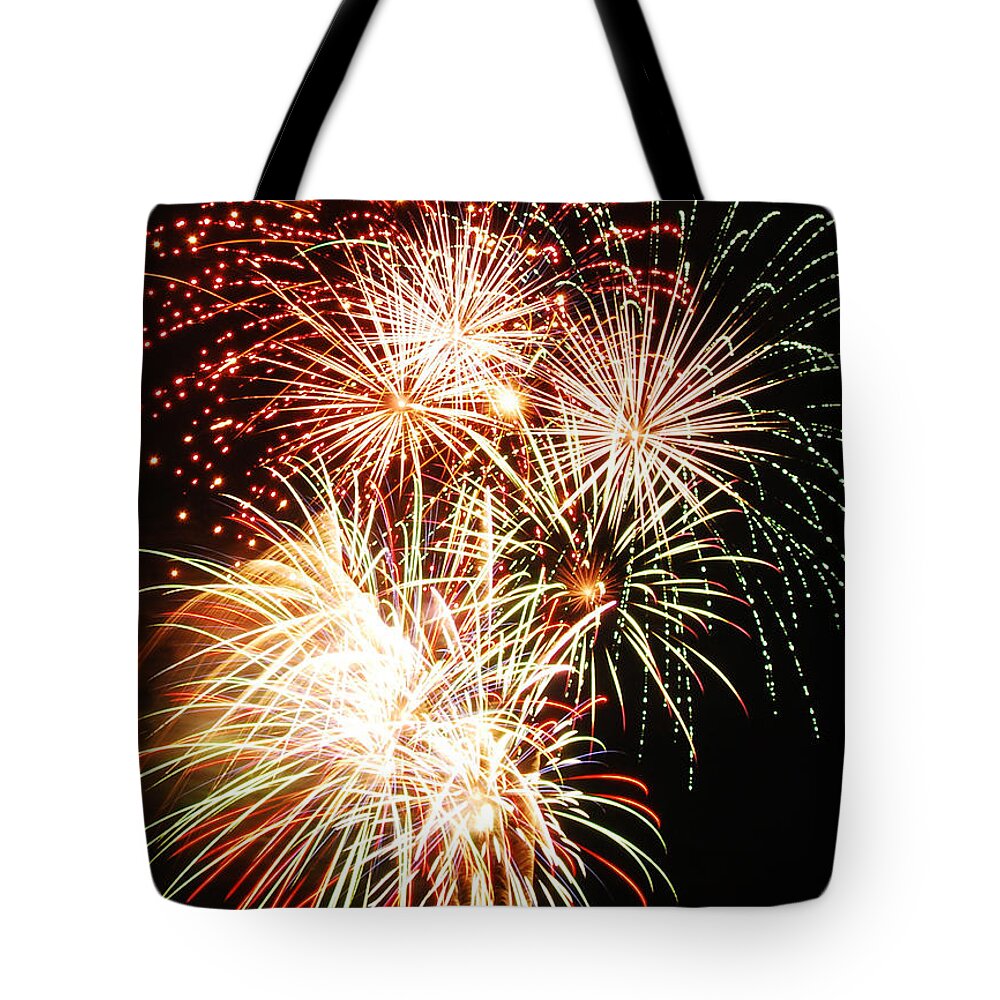 Fireworks Tote Bag featuring the photograph Fireworks 1569 by Michael Peychich