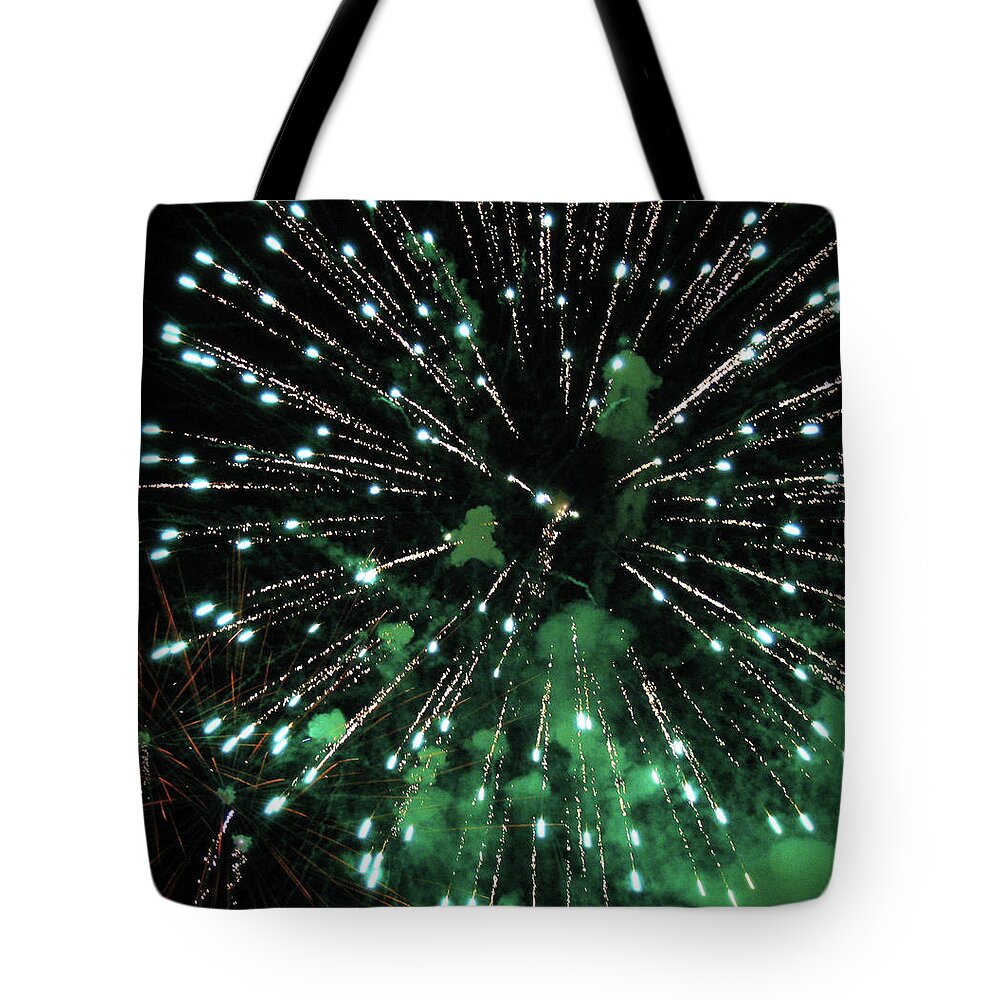 Fireworks Tote Bag featuring the photograph Fireworks by Denise Keegan Frawley