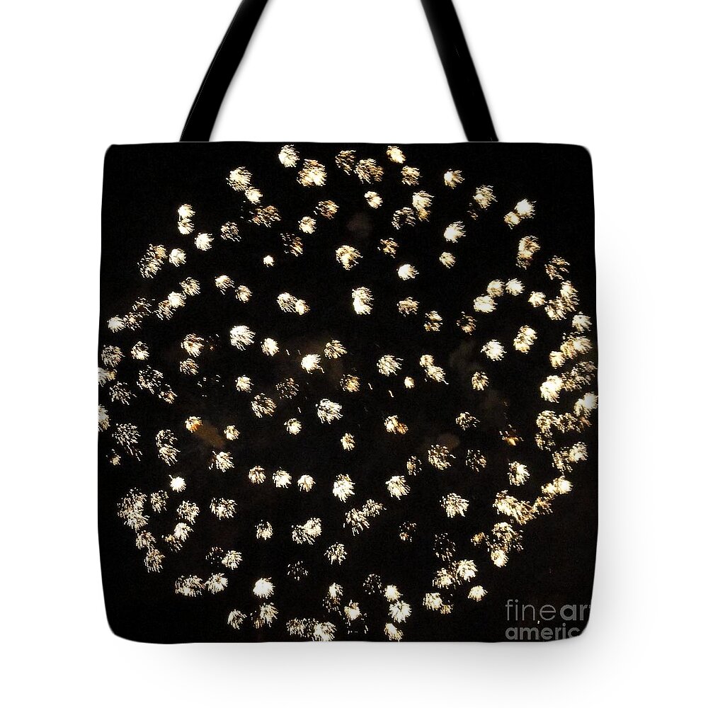 Opsail Tote Bag featuring the photograph Fireworks Number 3 by Meandering Photography