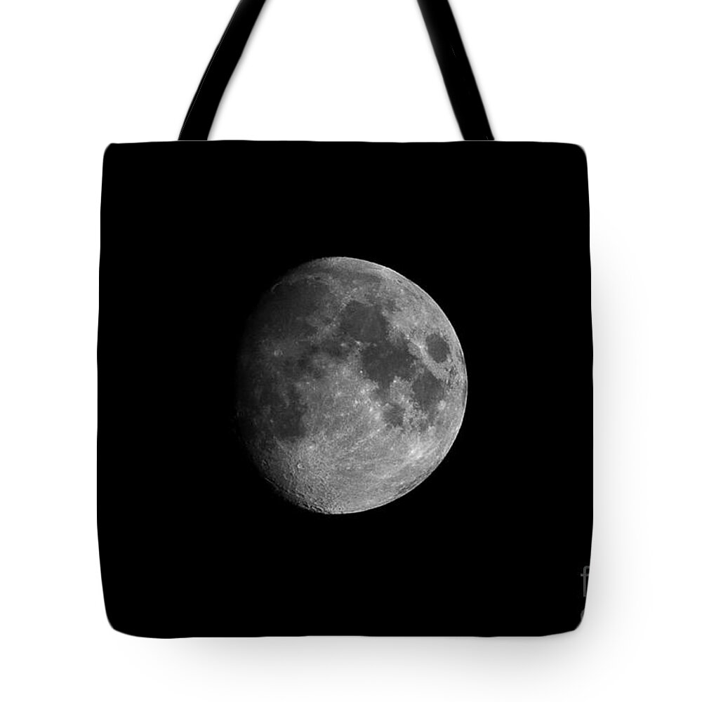  Yhun Suarez Tote Bag featuring the photograph First Quarter Moon by Yhun Suarez