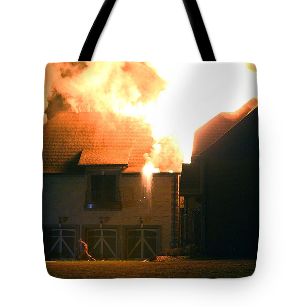 Fire Tote Bag featuring the photograph First Responders by Daniel Reed