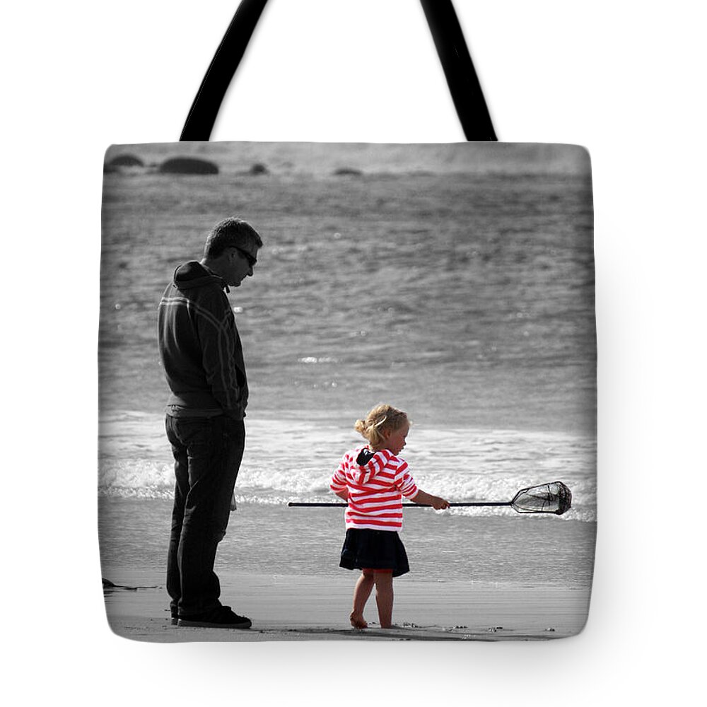 Father Tote Bag featuring the photograph Fish With Me Daddy by Terri Waters