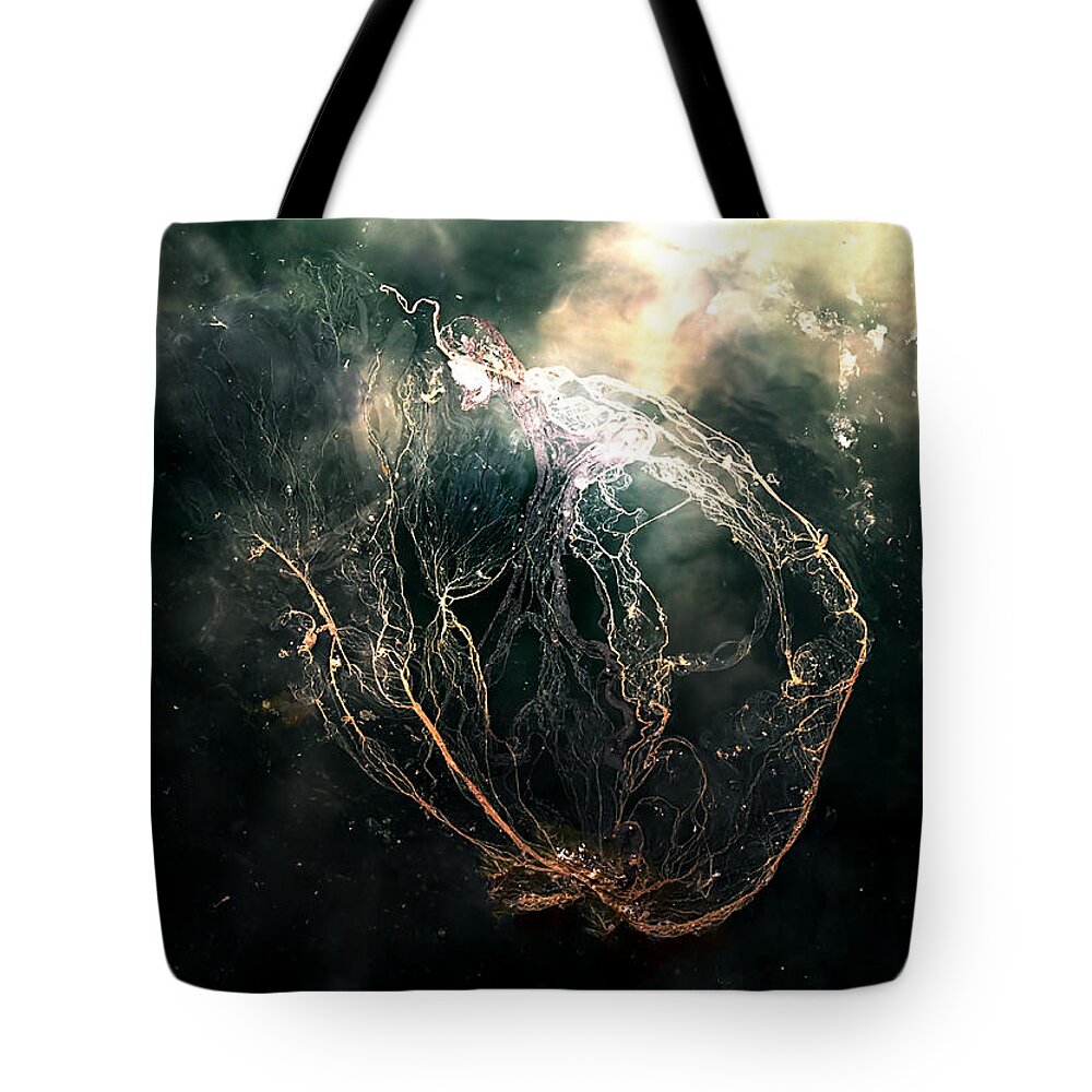 Abstract Tote Bag featuring the photograph Floating by Michele Cornelius