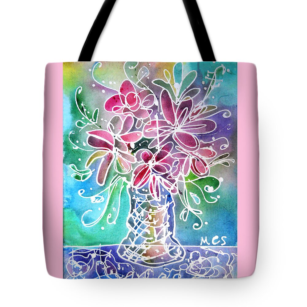 Floral Tote Bag featuring the mixed media Floral by M c Sturman