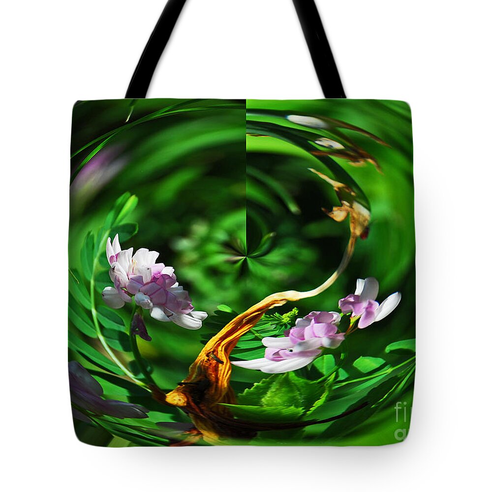 Abstract Tote Bag featuring the photograph Flowers gone wild by Cindy Manero