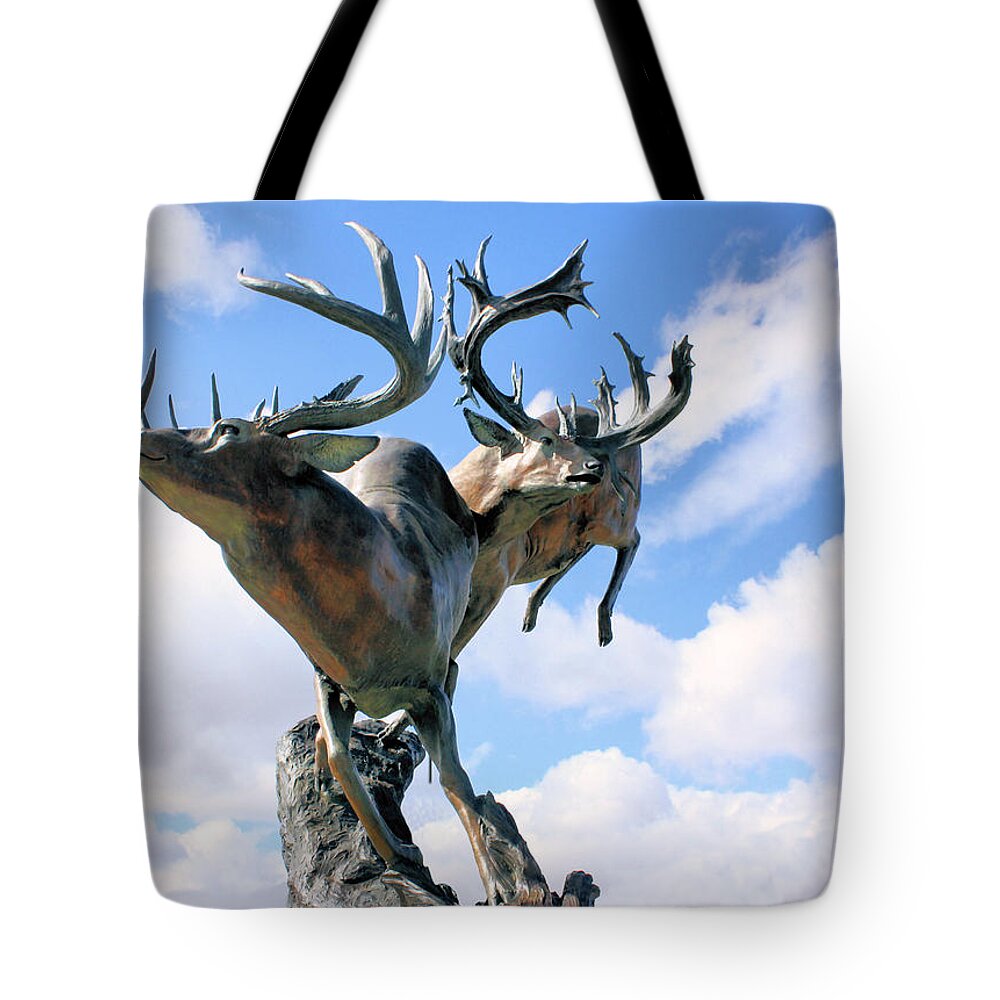 Deer Tote Bag featuring the photograph Flying High by Kristin Elmquist
