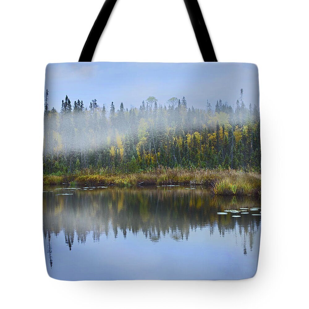 00176925 Tote Bag featuring the photograph Fog Over Lake Ontario Canada by Tim Fitzharris