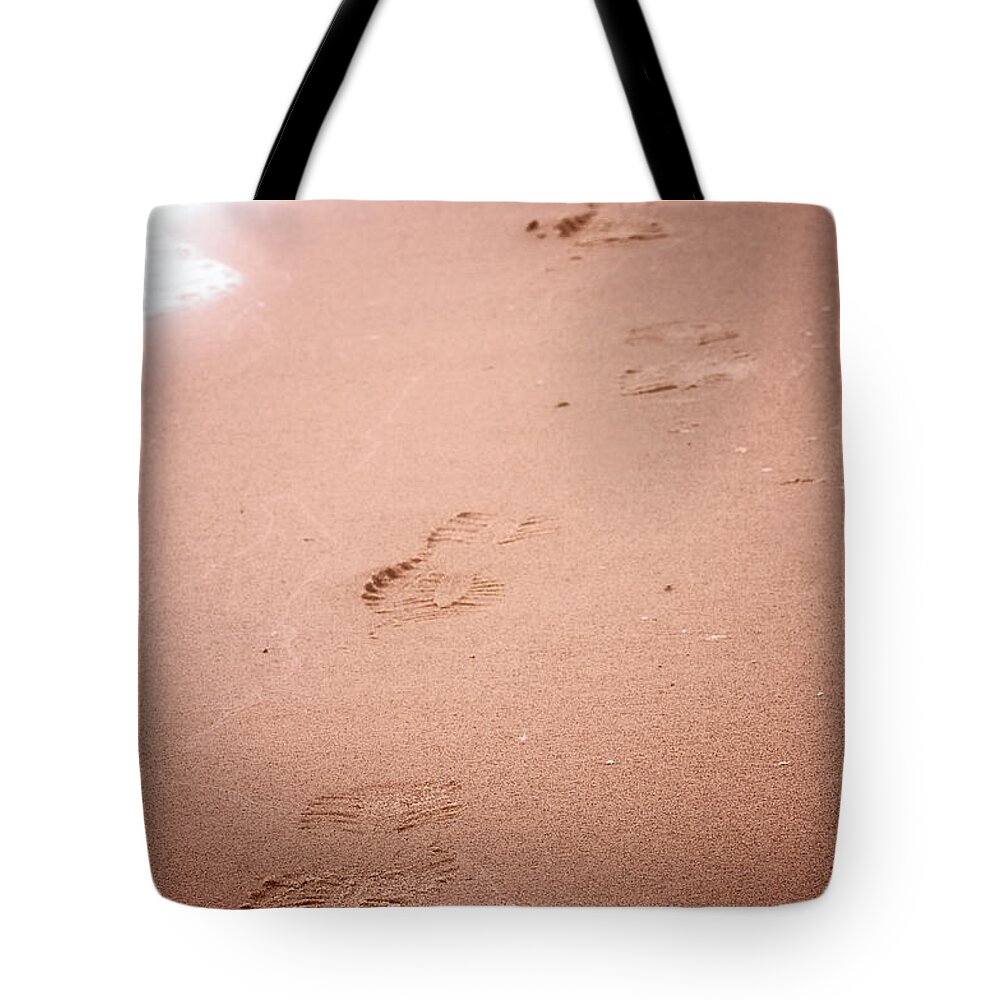 Alone Tote Bag featuring the photograph Footprints by Jarrod Erbe