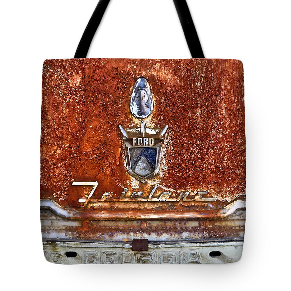 Ford Tote Bag featuring the photograph Ford Fairlane by Tom and Pat Cory