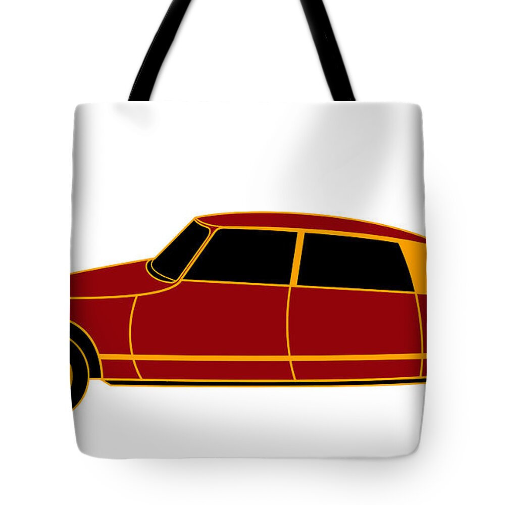 French Iconic Car Tote Bag featuring the digital art French Iconic Car - Virtual Car by Asbjorn Lonvig