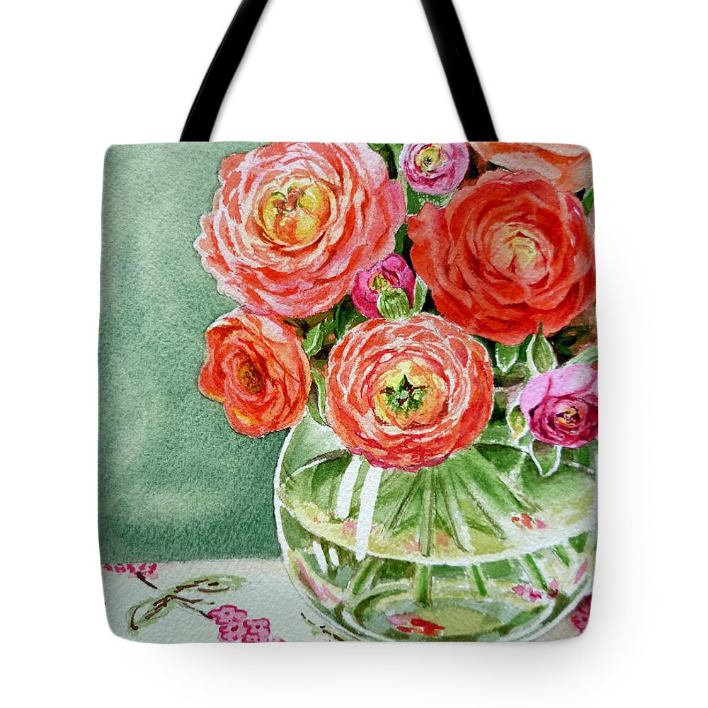 Flowers Tote Bag featuring the painting Fresh Cut Flowers by Irina Sztukowski