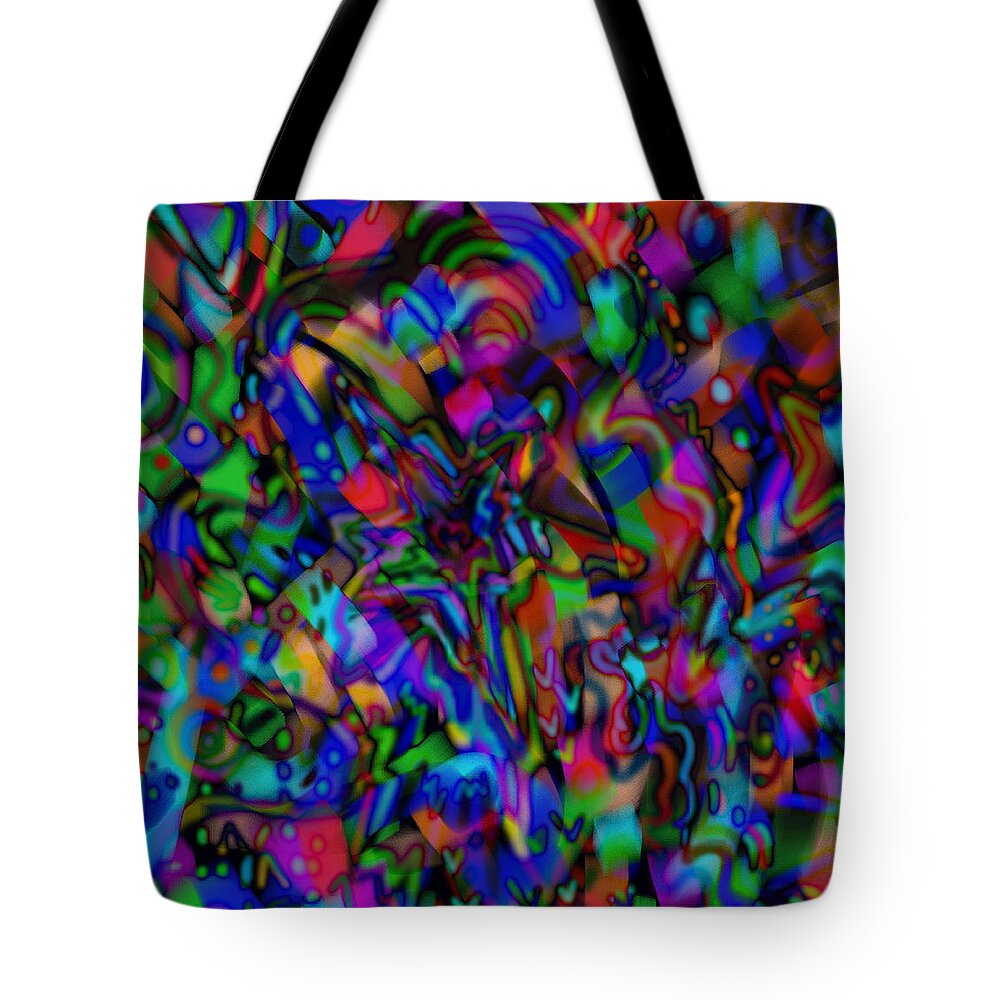 Ribbons Tote Bag featuring the mixed media Get Busy by Kevin Caudill