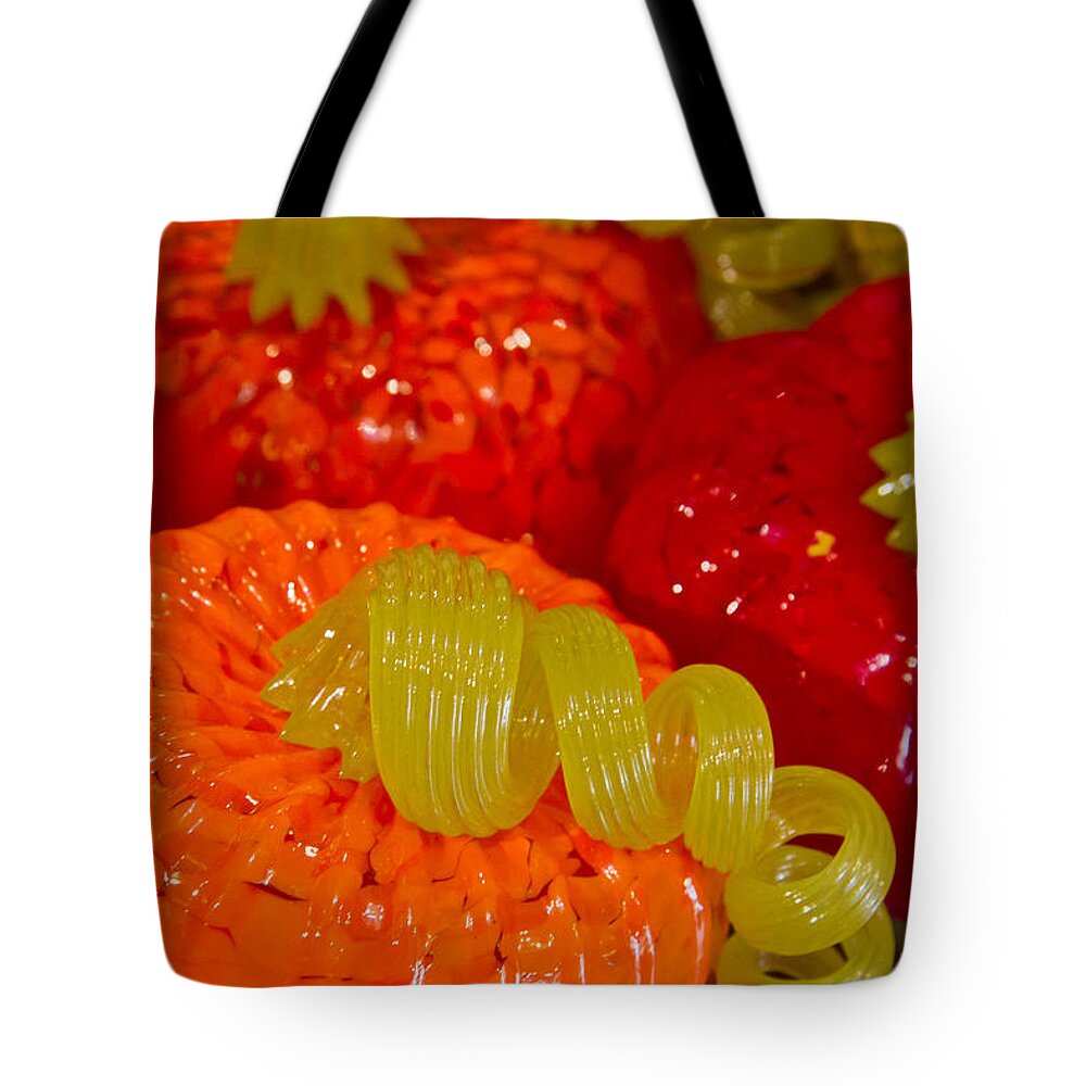 Glass Works Tote Bag featuring the photograph Glass Fruit by Roger Mullenhour