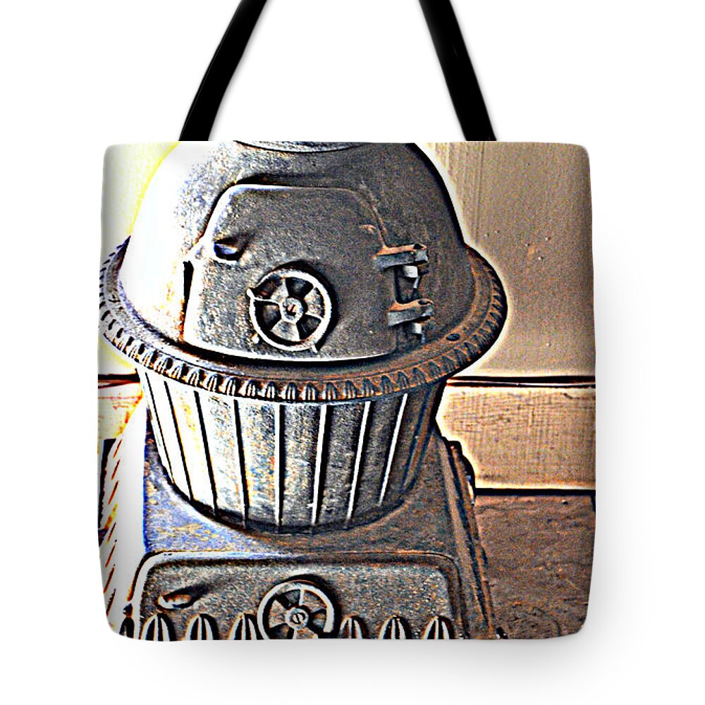 Antique Stove Tote Bag featuring the photograph Glowing by Diane montana Jansson