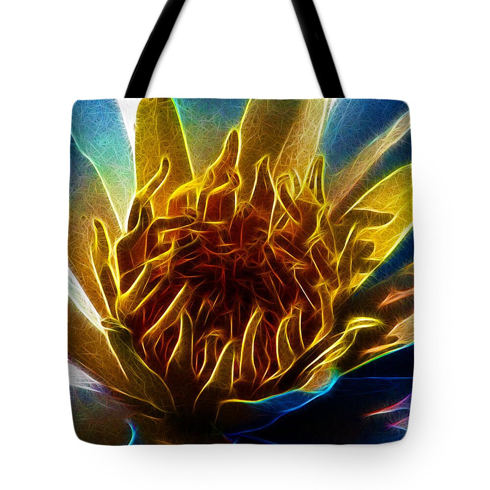 Lotus Tote Bag featuring the photograph Glowing Lotus by Lisa Stanley