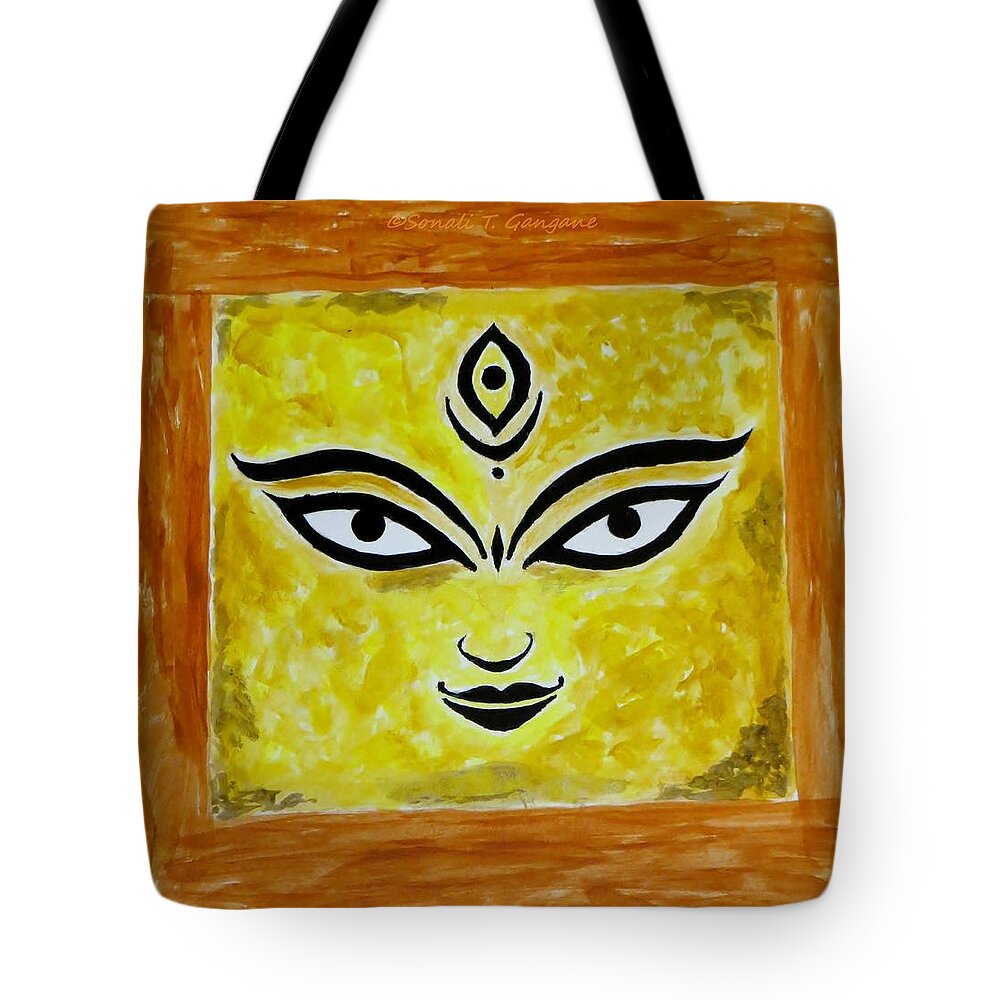 Goddess Kali Tote Bag featuring the painting Goddess Kali by Sonali Gangane