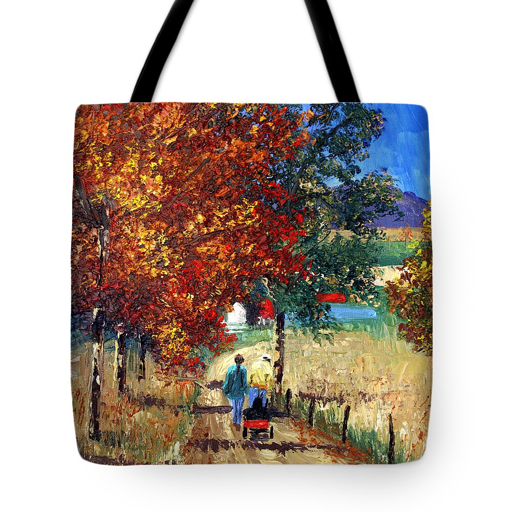 Going Home Framed Prints Tote Bag featuring the painting Going Home by Anthony Falbo
