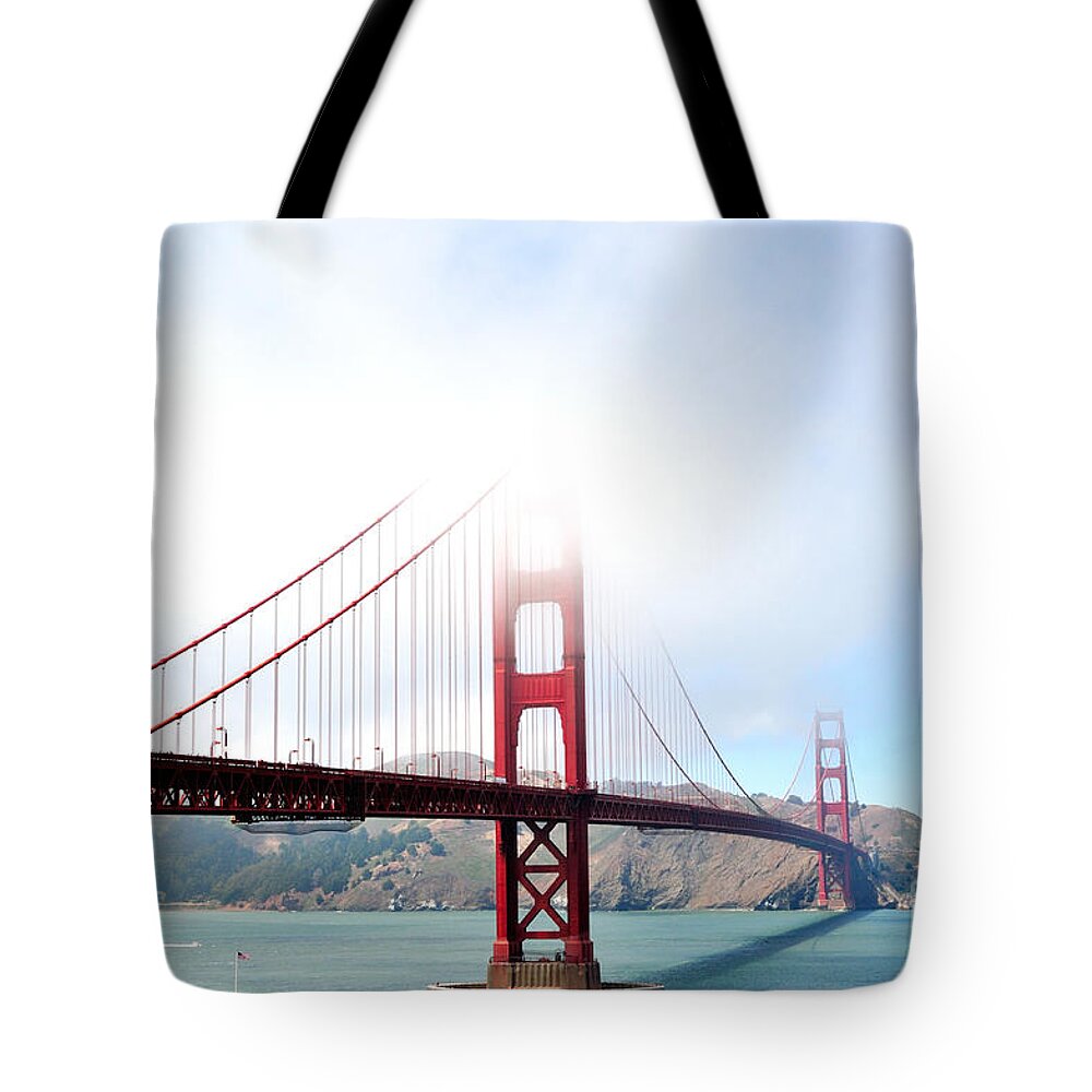 Bay Area Tote Bag featuring the photograph Golden Gate Bridge by Joe Ng