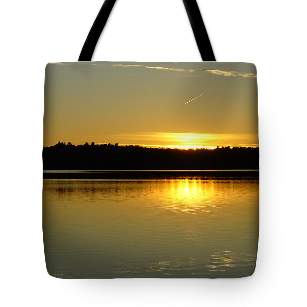 Lake Tote Bag featuring the photograph Golden Glow by Shirley Radebach