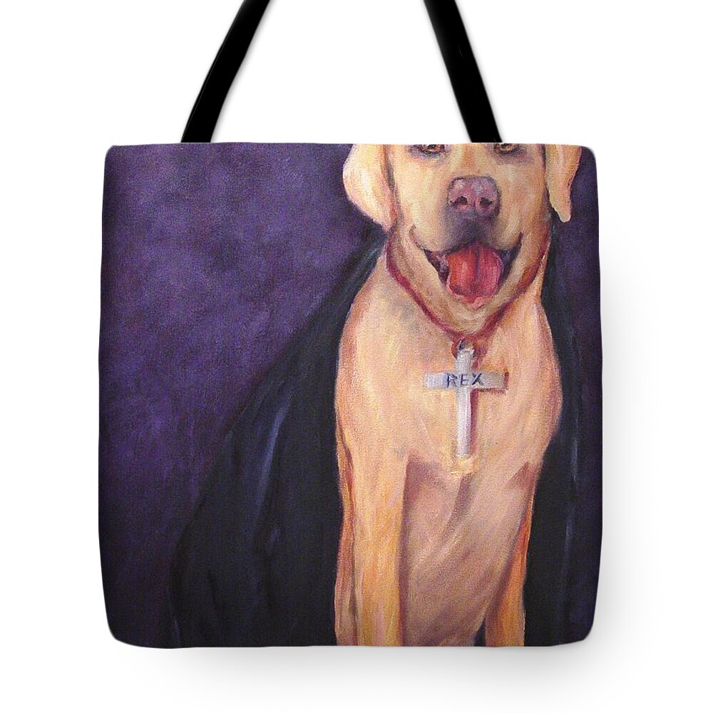 Yellow Lab Tote Bag featuring the painting Good Habit Rex by Carol Berning