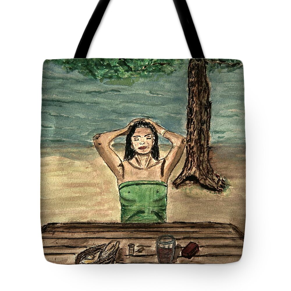 Watercolor Tote Bag featuring the painting Good Morning... by Shlomo Zangilevitch