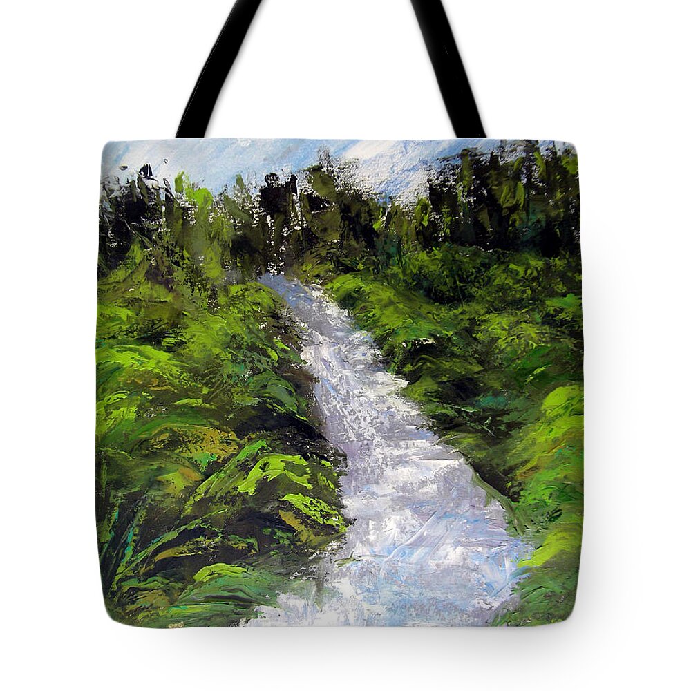 Wall Art Tote Bag featuring the painting Green Spaces by Cynthia Parsons