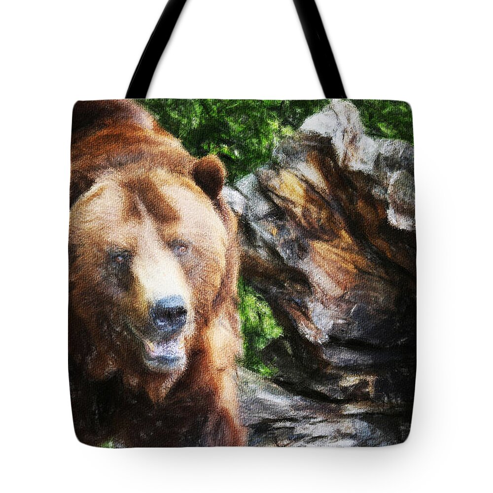 Art Tote Bag featuring the painting Grizzly 301 by Dean Wittle