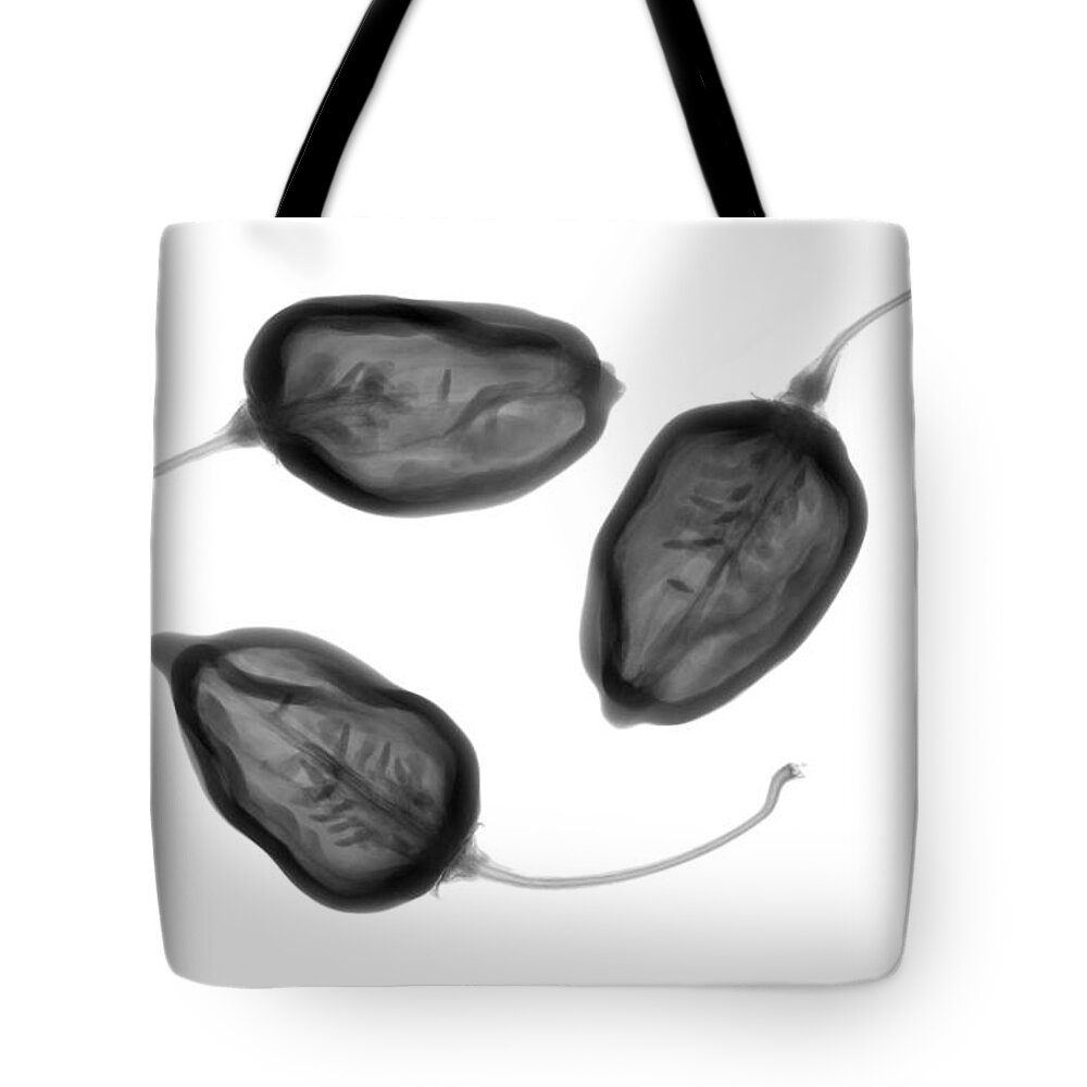 X-ray Tote Bag featuring the photograph Habanero Peppers by Ted Kinsman