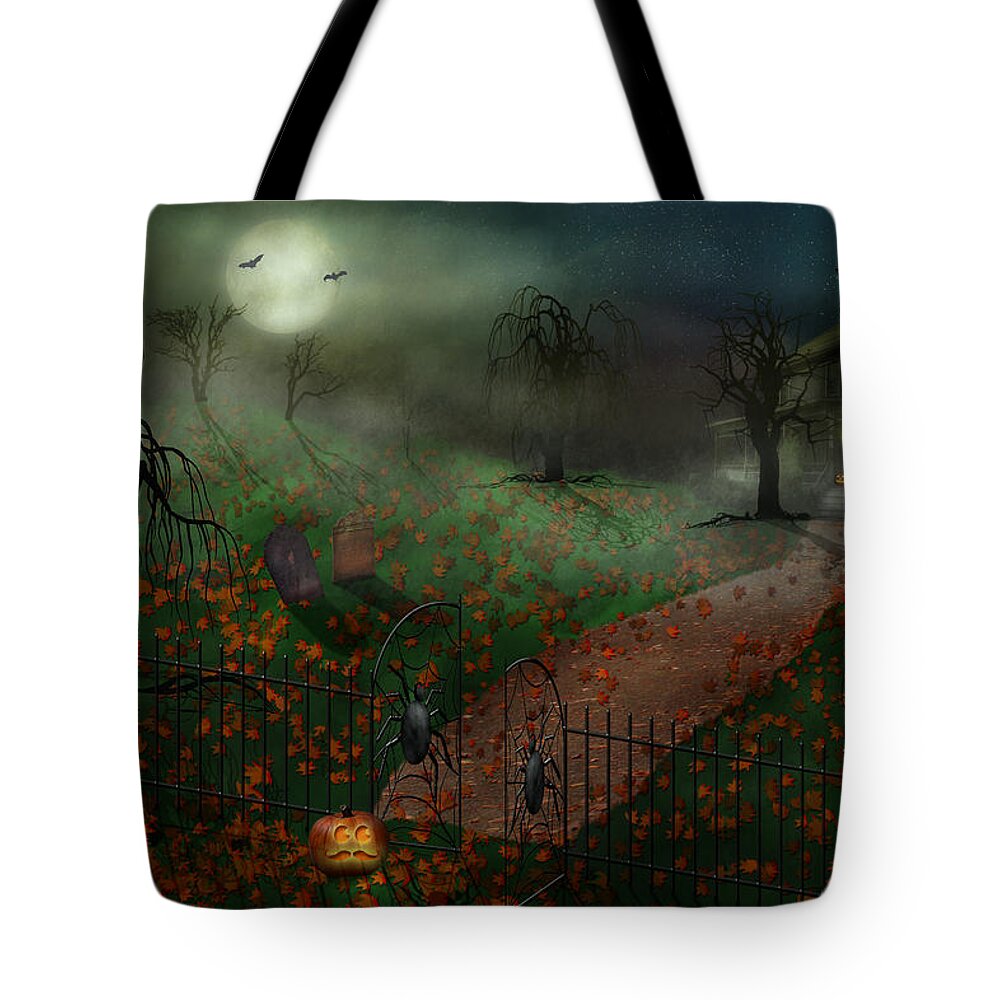 Hallows Tote Bag featuring the photograph Halloween - One Hallows Eve by Mike Savad