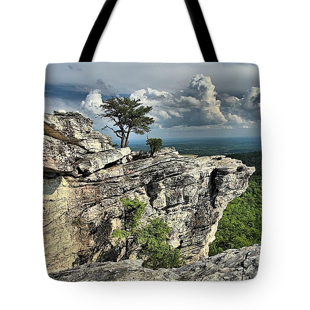 Hanging Rock State Park Tote Bag featuring the photograph Hanging Below The Sky by Adam Jewell