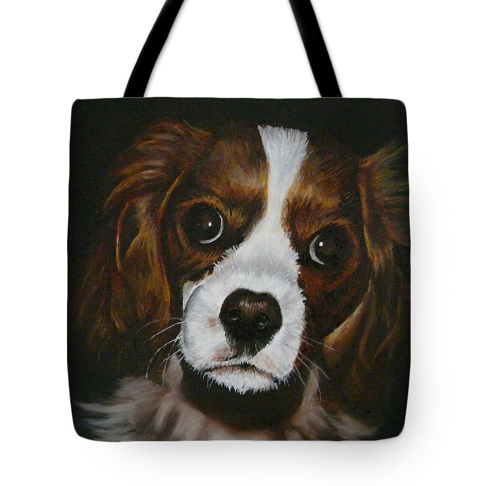 Puppy Tote Bag featuring the painting Harley by Vic Ritchey