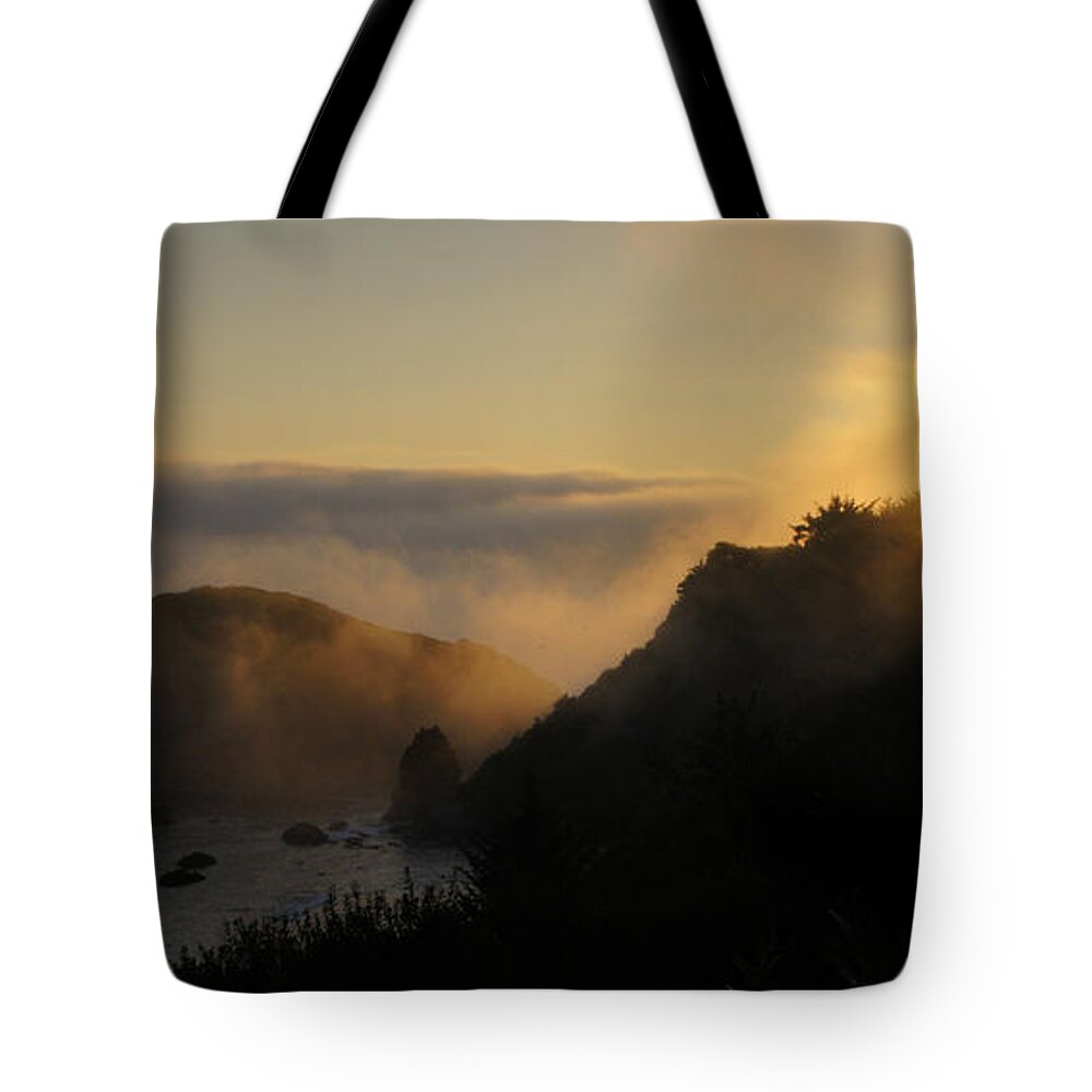 Panorama Tote Bag featuring the photograph Harris Beach Sunset Panorama by Mick Anderson