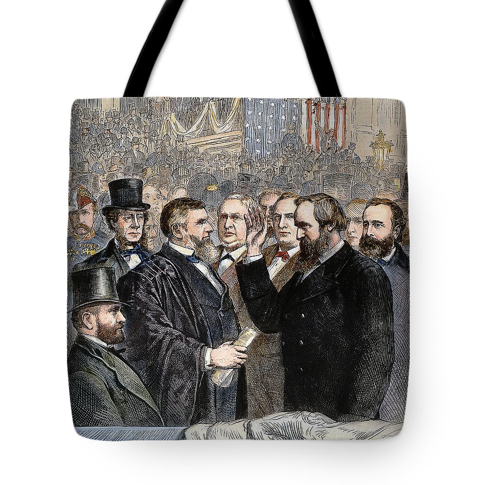 1877 Tote Bag featuring the photograph Hayes Inauguration by Granger