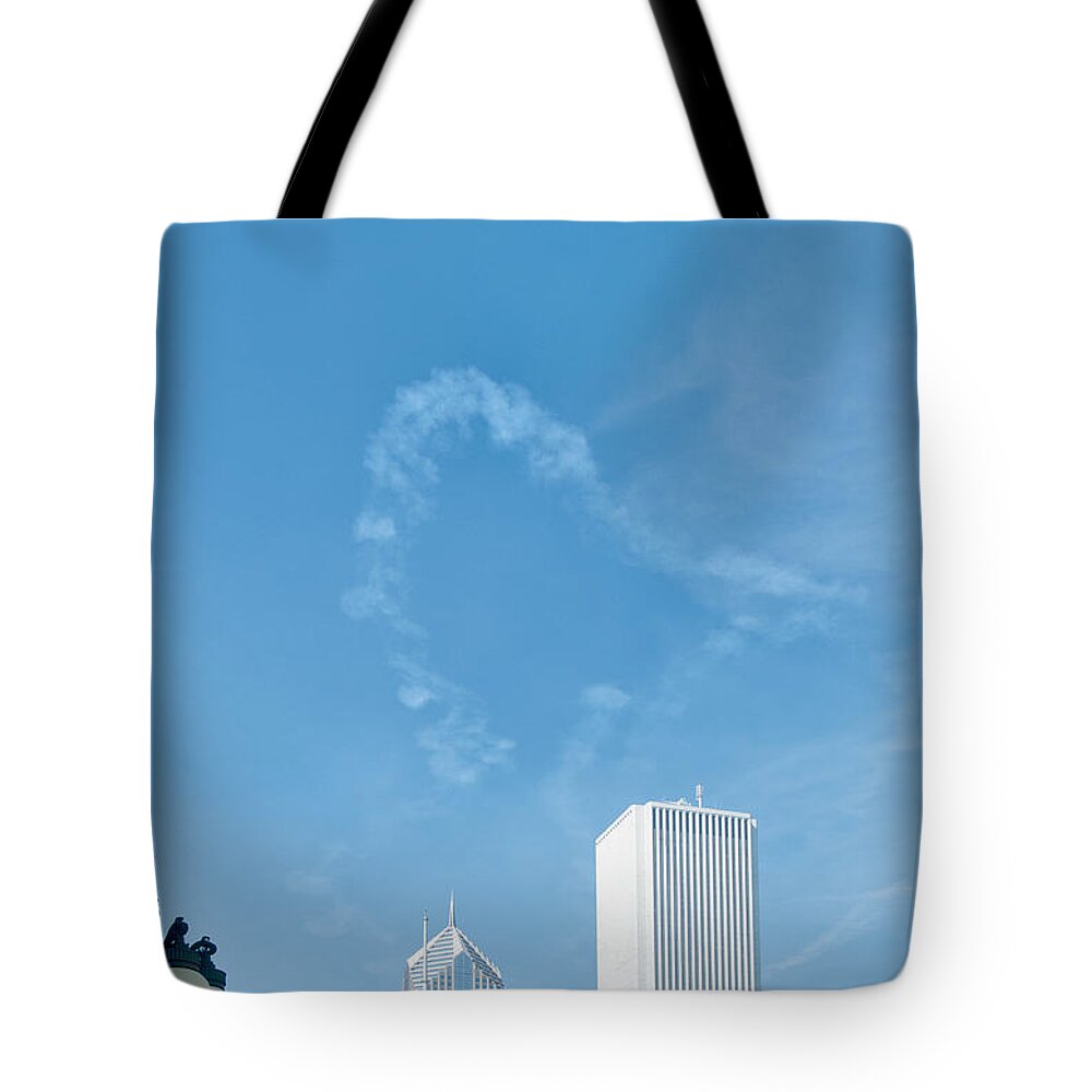 Chicago Tote Bag featuring the digital art Heart by Carol Ailles