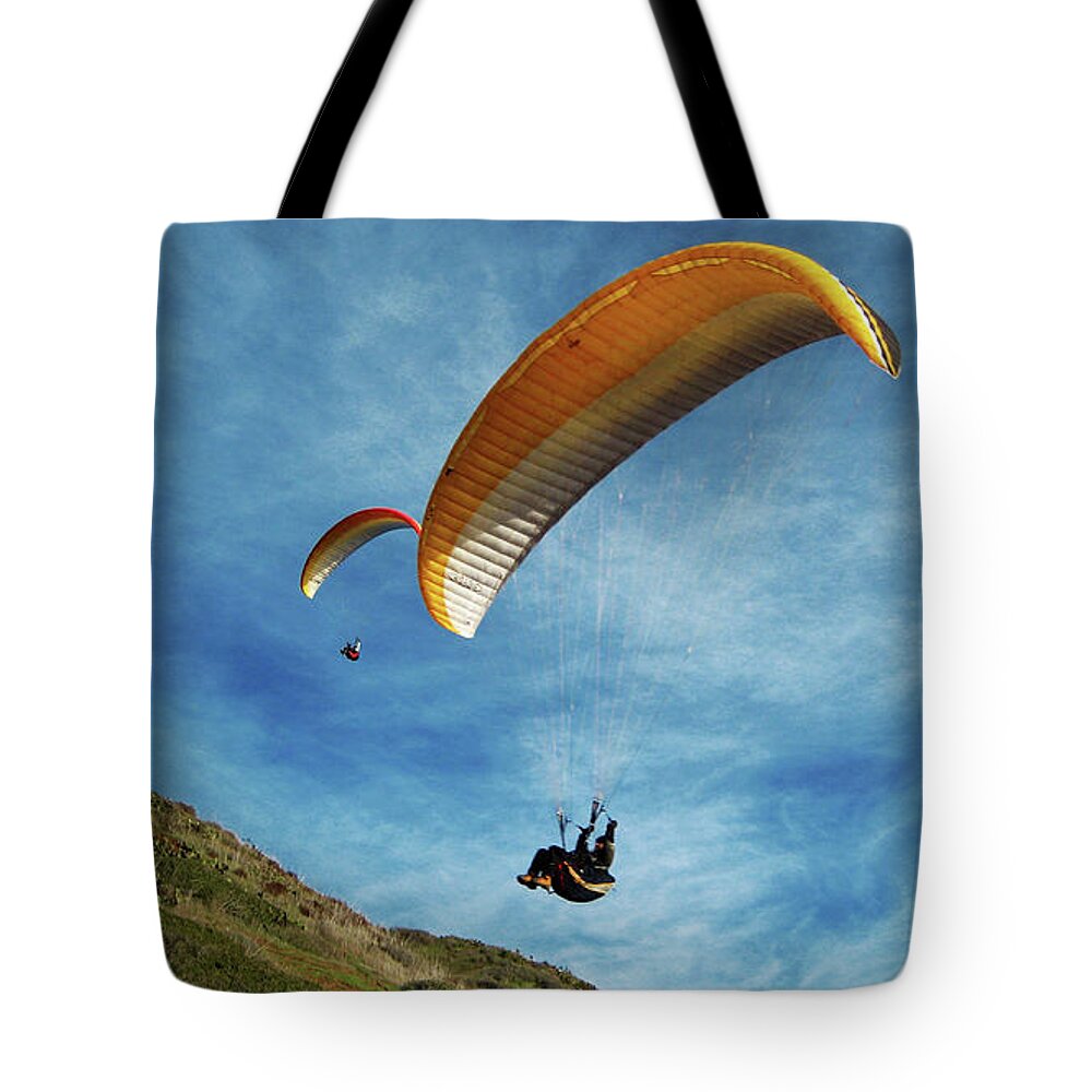 Gliders Tote Bag featuring the photograph High Flyers by Lorraine Devon Wilke