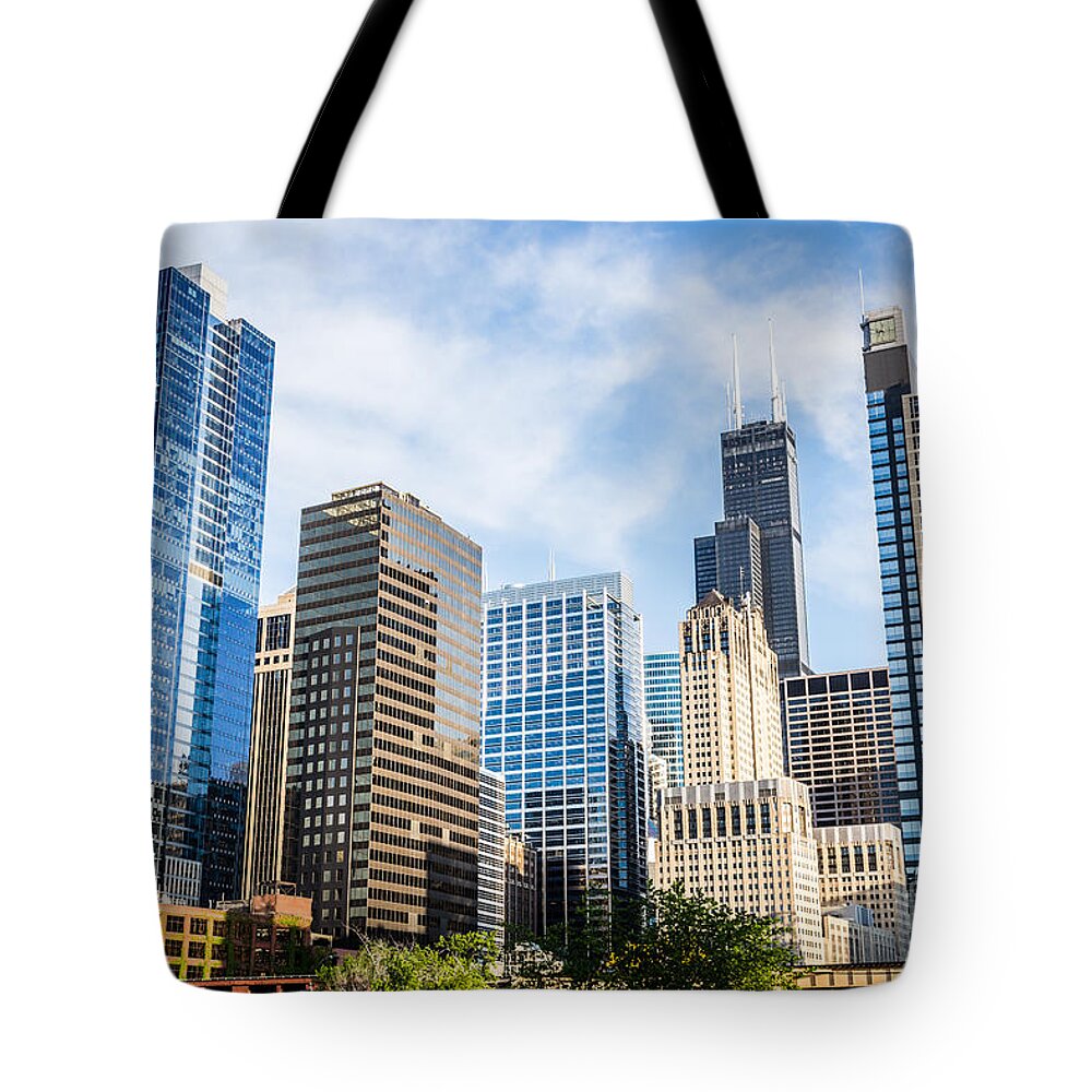 America Tote Bag featuring the photograph High-Res Picture of Chicago Skyline City Buildings by Paul Velgos