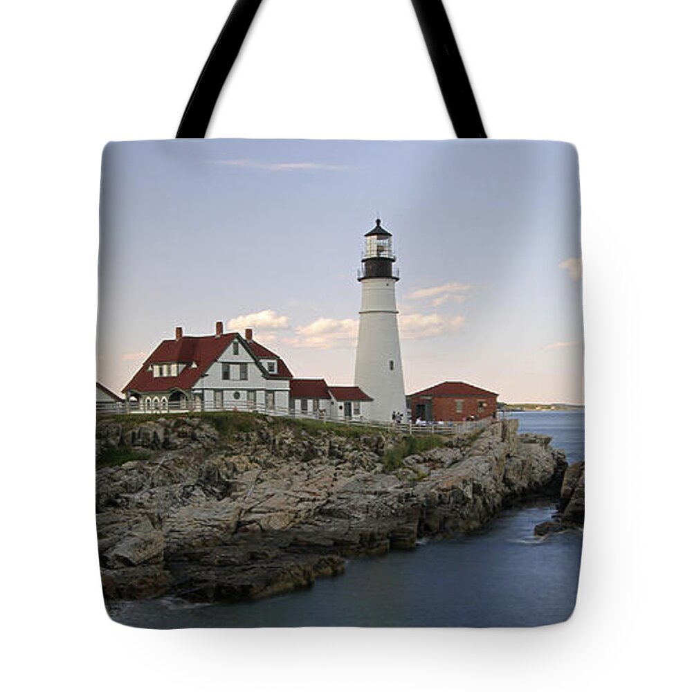 Portland Head Light Tote Bag featuring the photograph Historic Portland Head Light by Juergen Roth