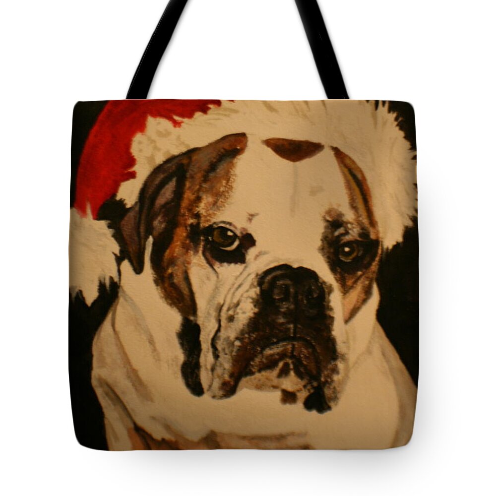 Canine Tote Bag featuring the painting Ho Ho Ho by Betty-Anne McDonald