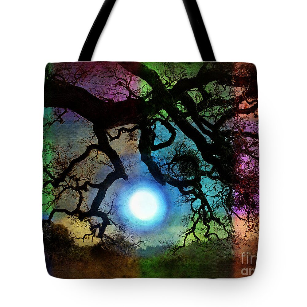 Surreal Tote Bag featuring the photograph Holding the Moon by Laura Iverson
