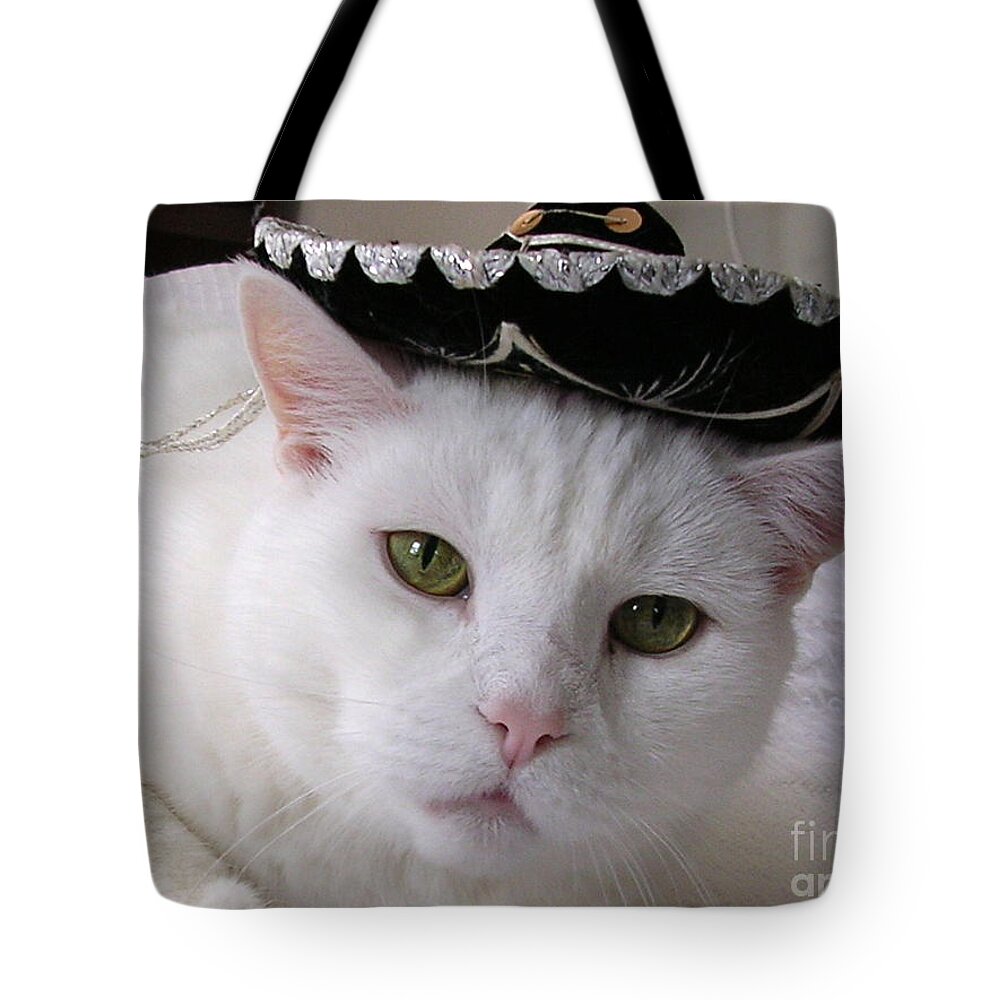 Cat With Sombrero Tote Bag featuring the photograph Hooray For Cinco de Mayo by Byron Varvarigos