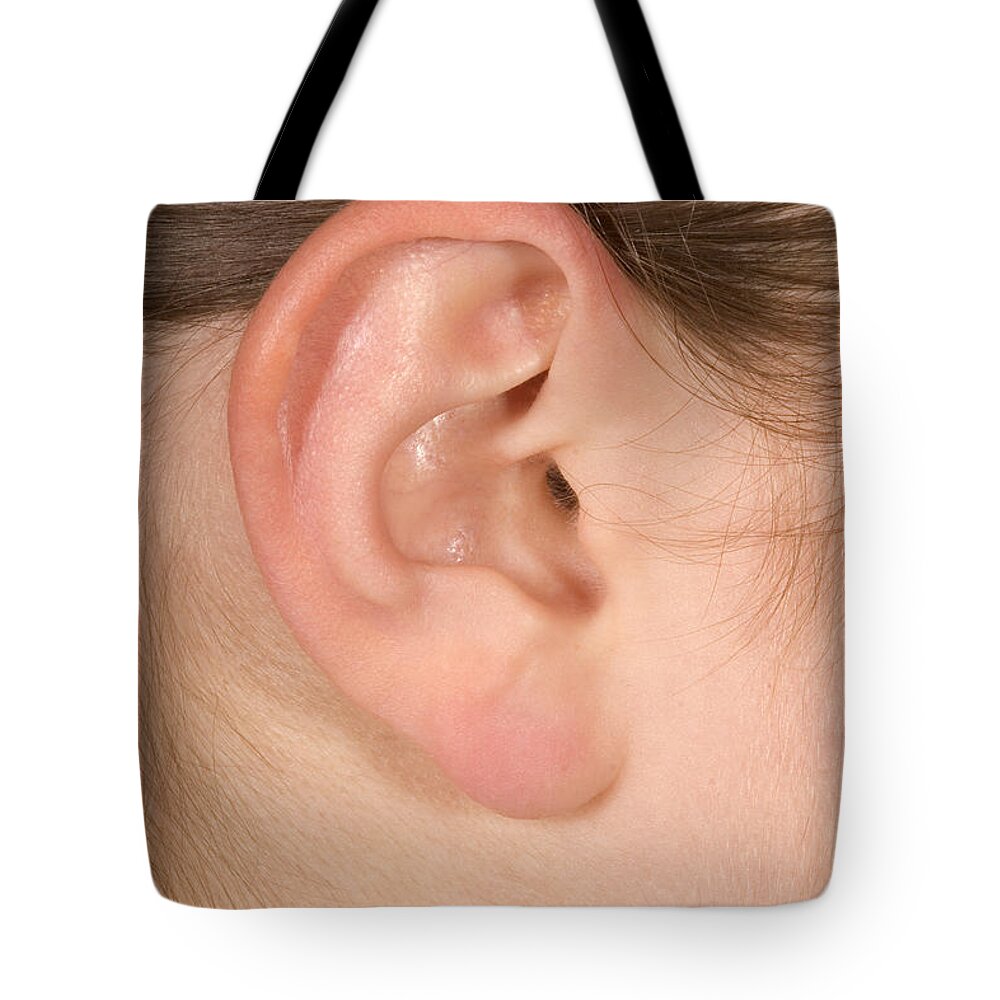 Ear Tote Bag featuring the photograph Human Ear by Ted Kinsman