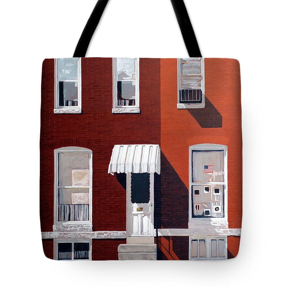Urban Landscape Tote Bag featuring the painting Huntingdon Avenue by Craig Morris