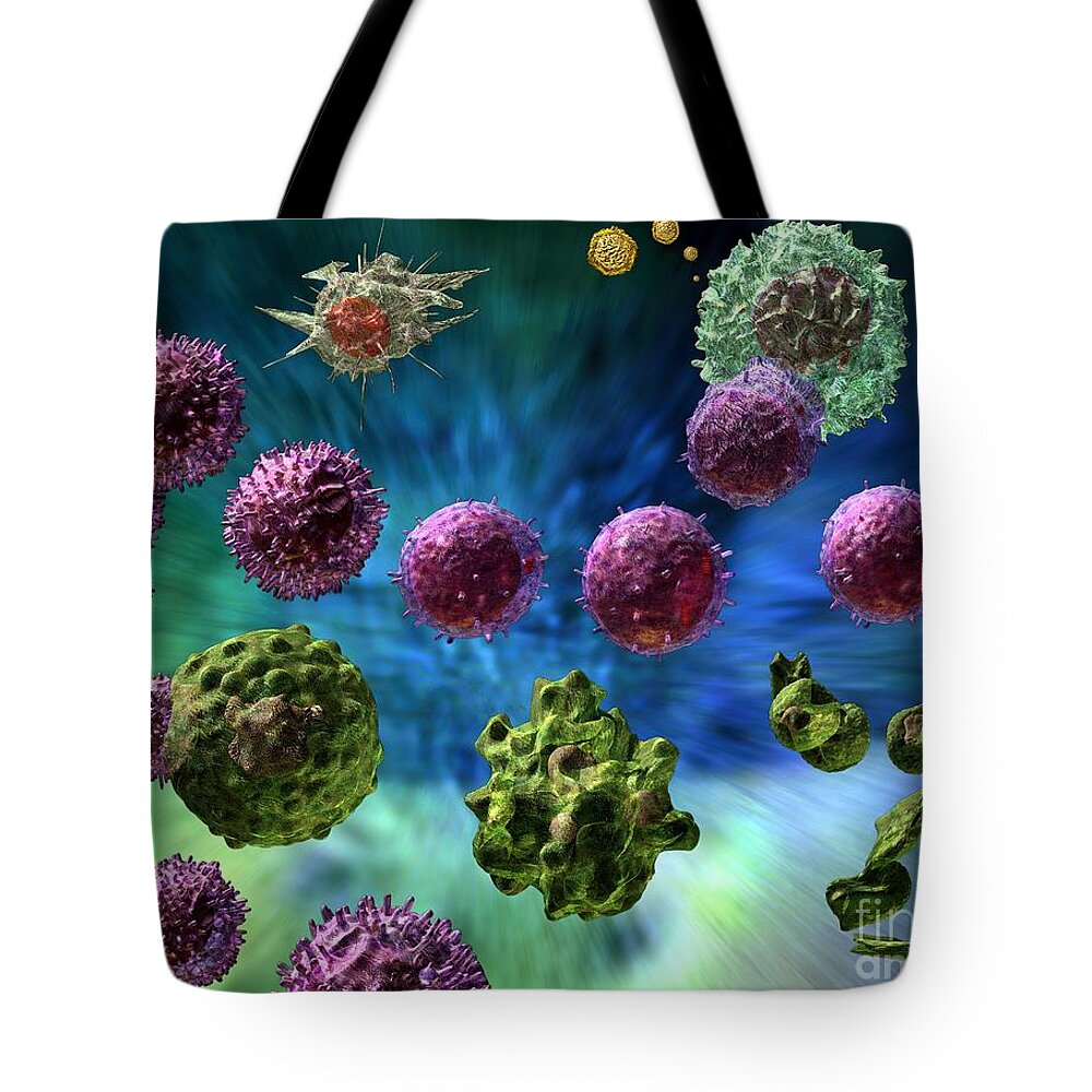 Antigens Tote Bag featuring the digital art Immune Response Cytotoxic 1 by Russell Kightley
