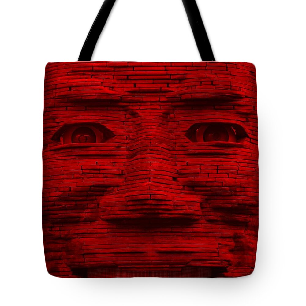Architecture Tote Bag featuring the photograph IN YOUR FACE in RED by Rob Hans