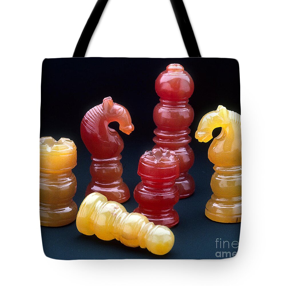 Artifact Tote Bag featuring the photograph Indian Chess Pieces by Granger