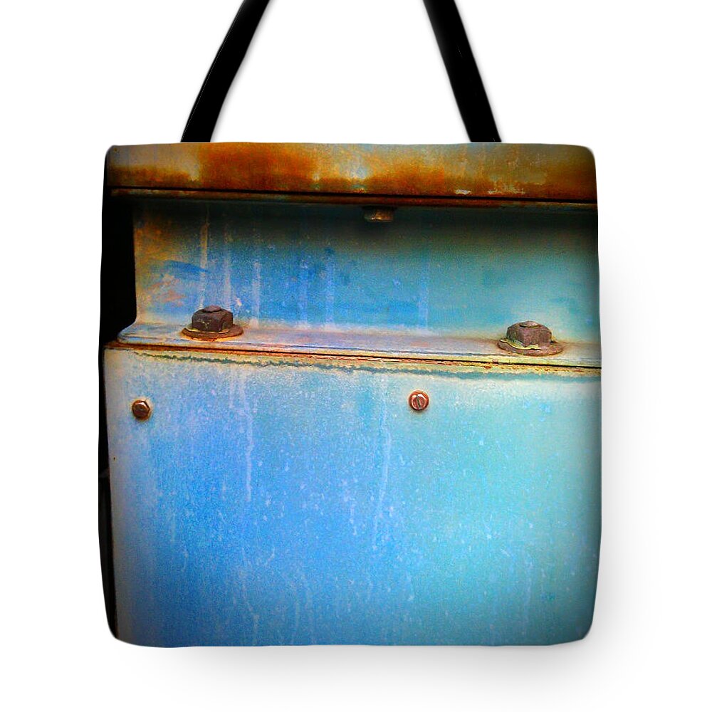 Blue Tote Bag featuring the photograph Industrial Abstract by Eena Bo