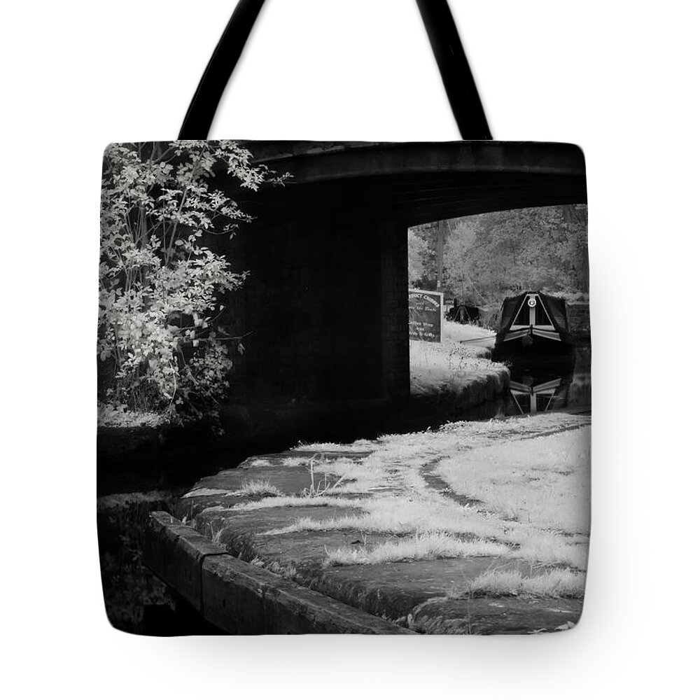  Bridge Tote Bag featuring the photograph Infrared at Llangollen Canal by B Cash