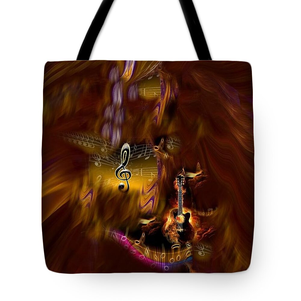 Dance Tote Bag featuring the mixed media It's Musical by Spirit Dove Durand