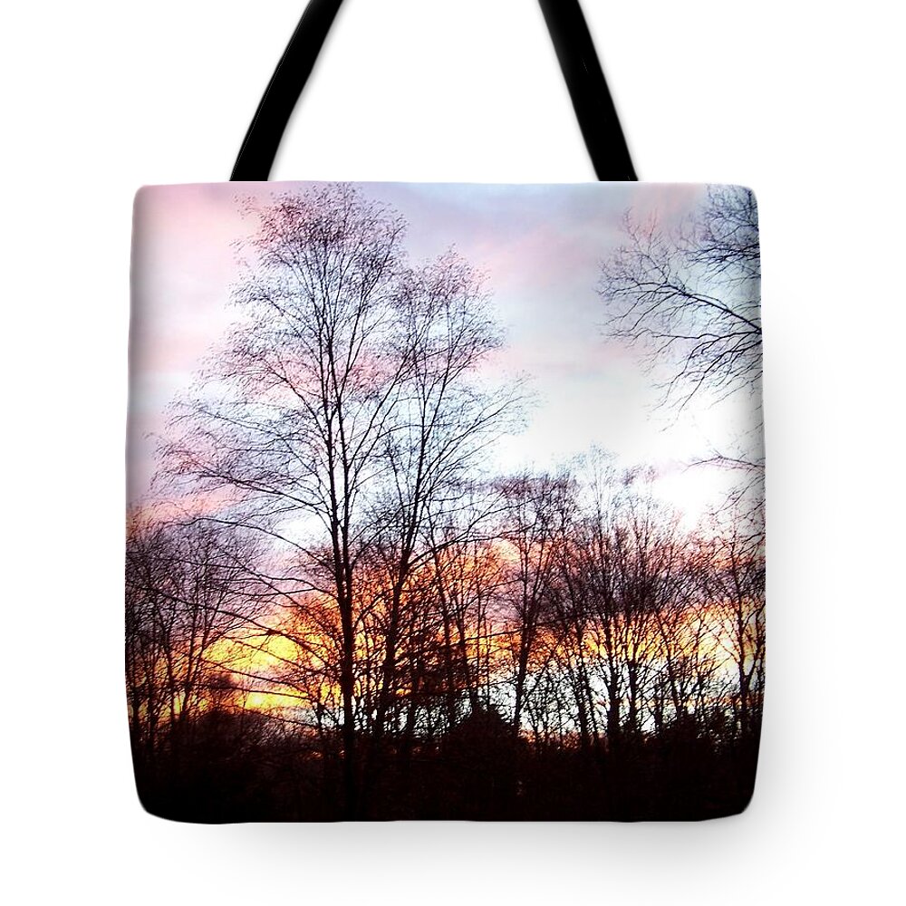 Sunset Tote Bag featuring the photograph Just A Hint Of Darkeness by Kim Galluzzo Wozniak