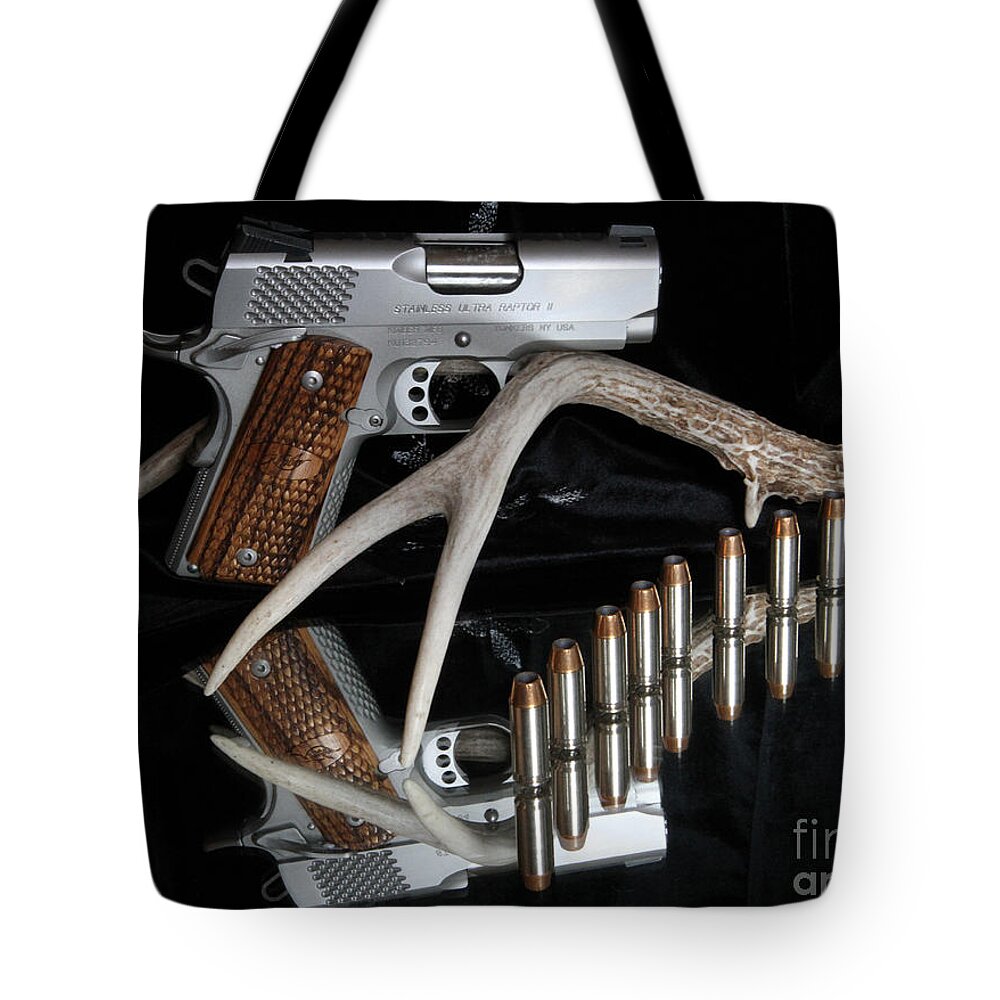 Pistol Tote Bag featuring the photograph Kimber Ultra Carry 45 cal by Edward R Wisell